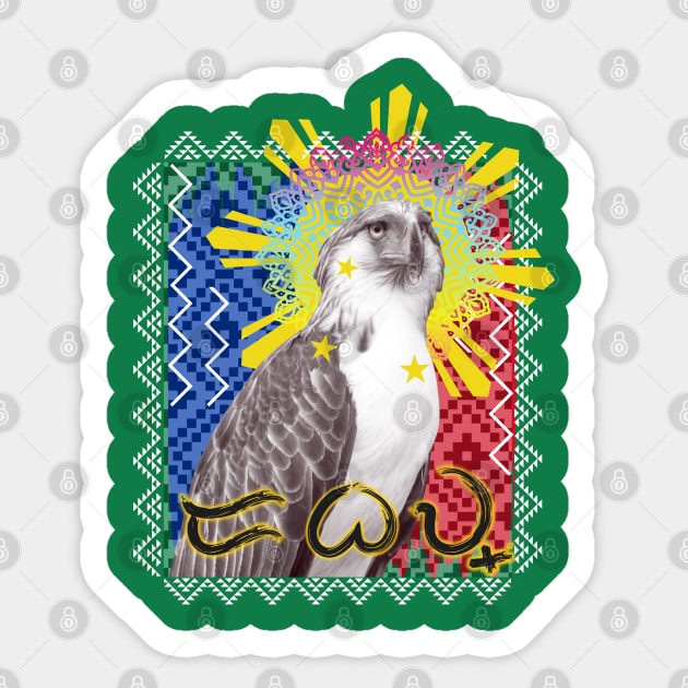 Philippine Eagle Baybayin word Dabaw (Davao) Sticker by Pirma Pinas